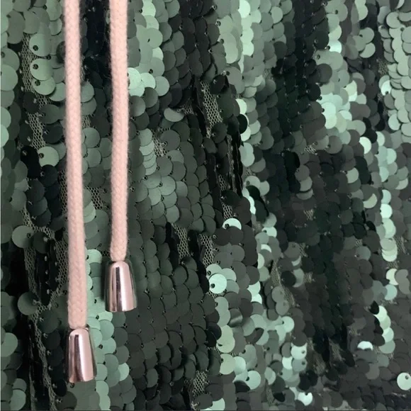 Zara Matte Green Sequin Shorts Small - Picture 7 of 10